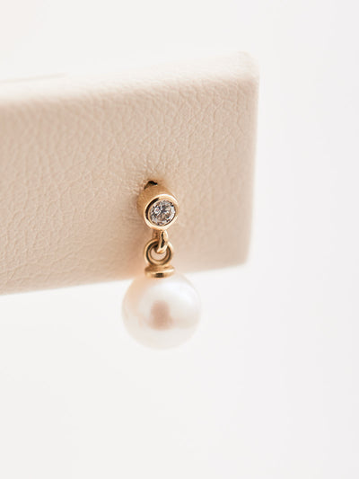 Akoya Pearl & Diamond Drop Earrings