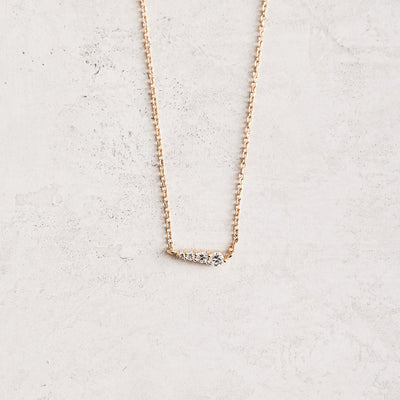 16" 14K Yellow Triple Graduated Diamond Necklace with 1/10 CTW Natural Diamonds.