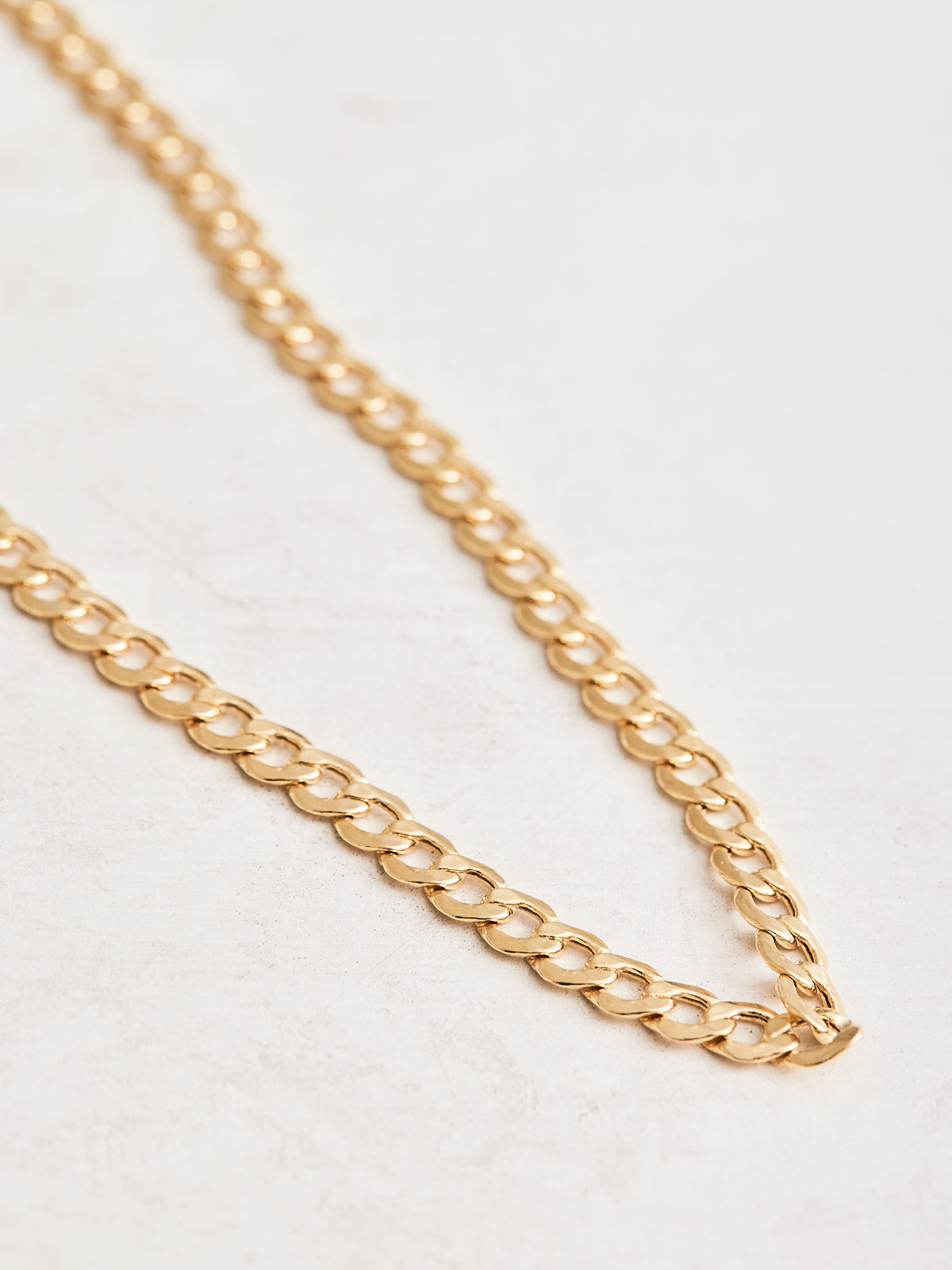 14k Gold Hollow Curb Chain Necklace, additional lengths available.