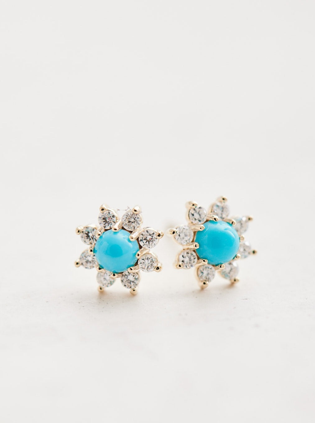 Turquoise Flower Studs