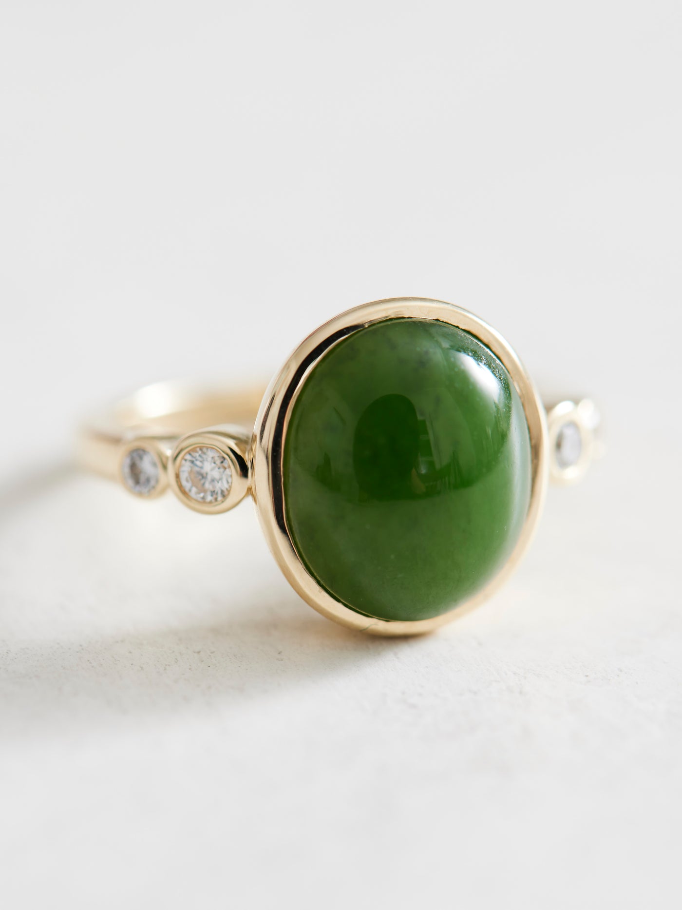 Nephrite Diamond Ring