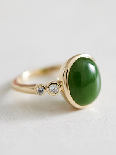 Nephrite Diamond Ring