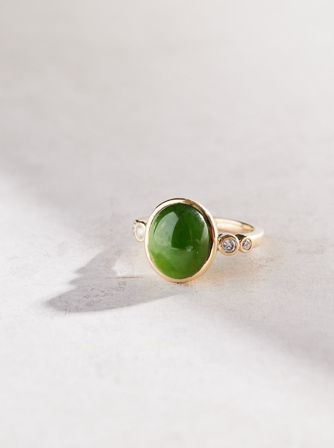 Nephrite Diamond Ring